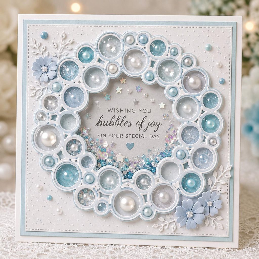 Bubble Circle Wreath Metal Cutting Die, Frame Stencil for Cards