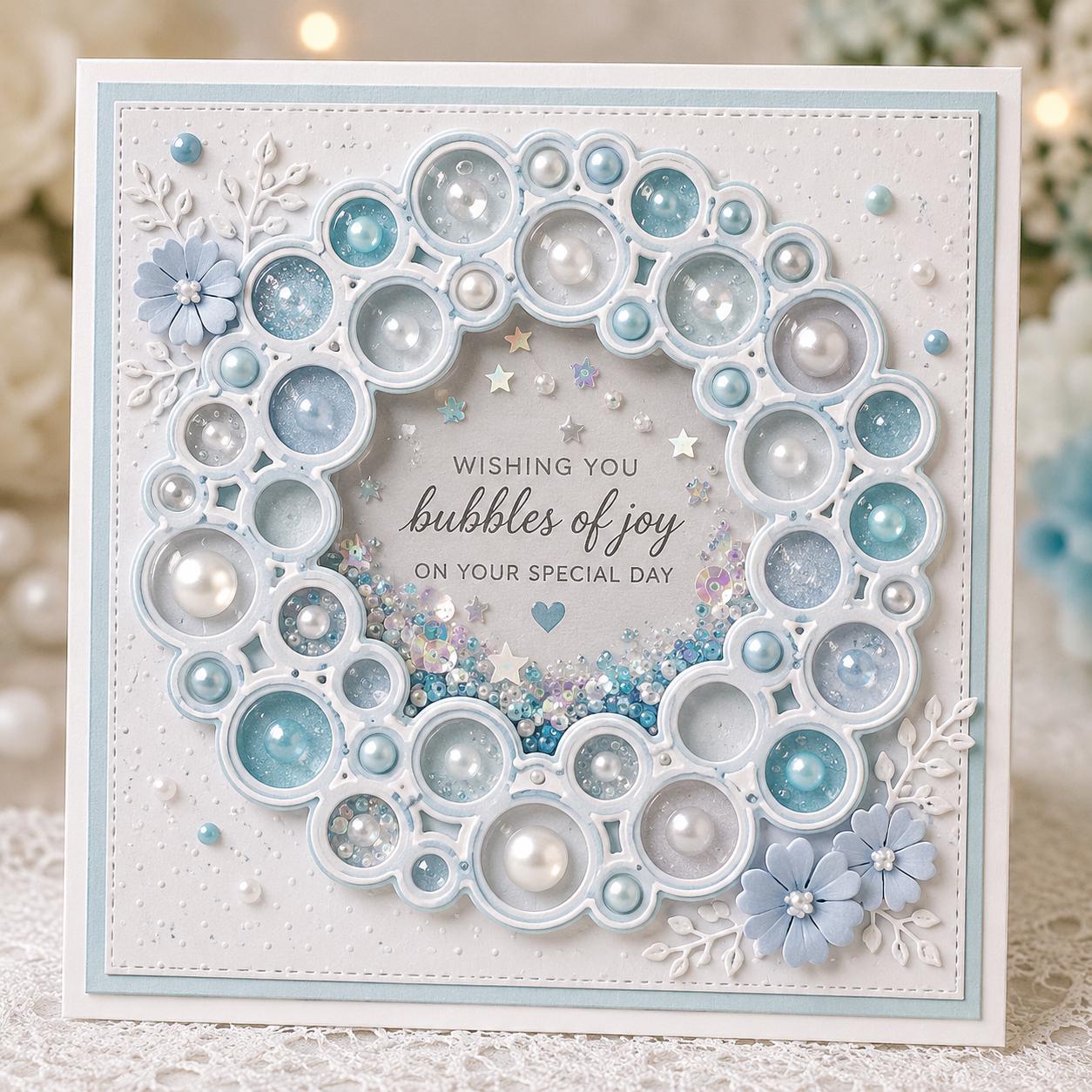 Bubble Circle Wreath Metal Cutting Die, Frame Stencil for Cards