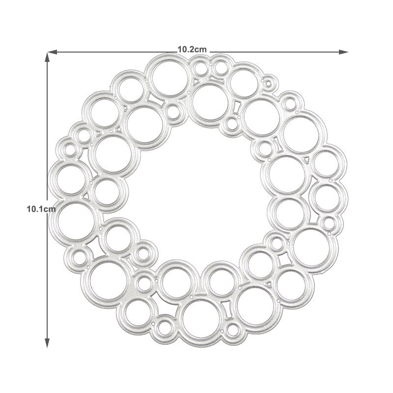 Bubble Circle Wreath Metal Cutting Die, Frame Stencil for Cards