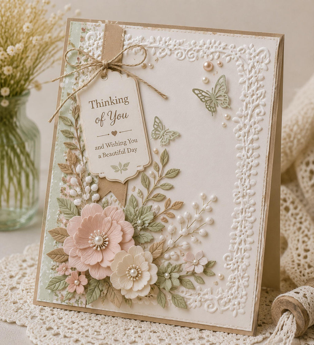 Flower Vine Embossing Folder 4x3 Inch for DIY Crafts and Card making