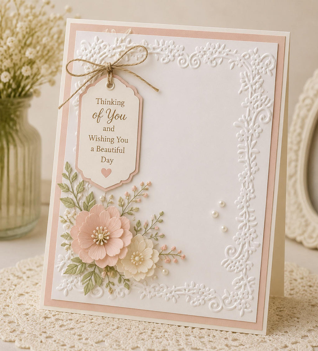 Flower Vine Embossing Folder 4x3 Inch for DIY Crafts and Card making