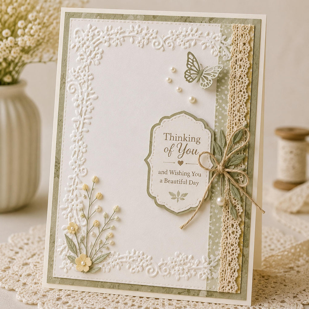 Flower Vine Embossing Folder 4x3 Inch for DIY Crafts and Card making