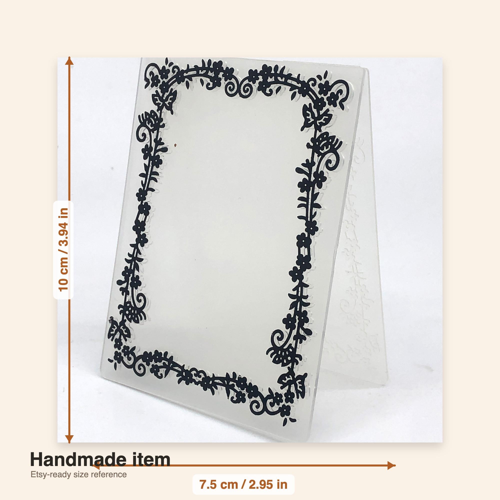 Flower Vine Embossing Folder 4x3 Inch for DIY Crafts and Card making