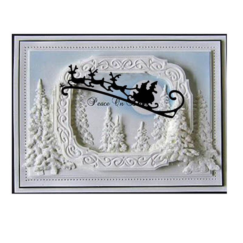 Santa and Reindeer Metal Cutting Die for Christmas Cards