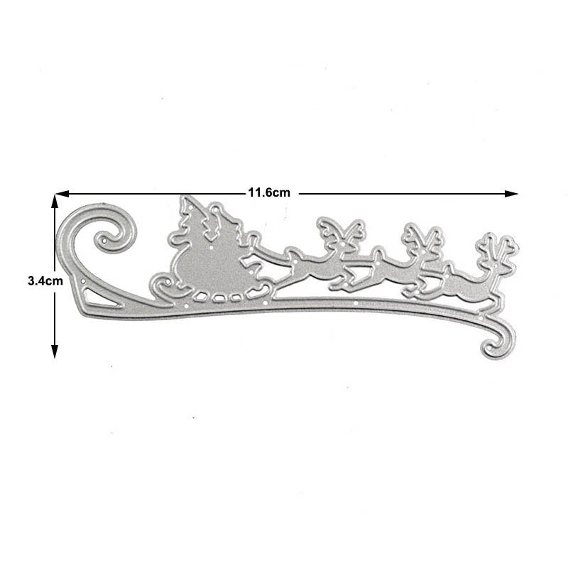 Santa and Reindeer Metal Cutting Die for Christmas Cards