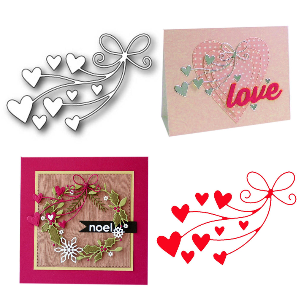 Heart Bow Metal Cutting Die, Bow Tie Stencil for Card Making