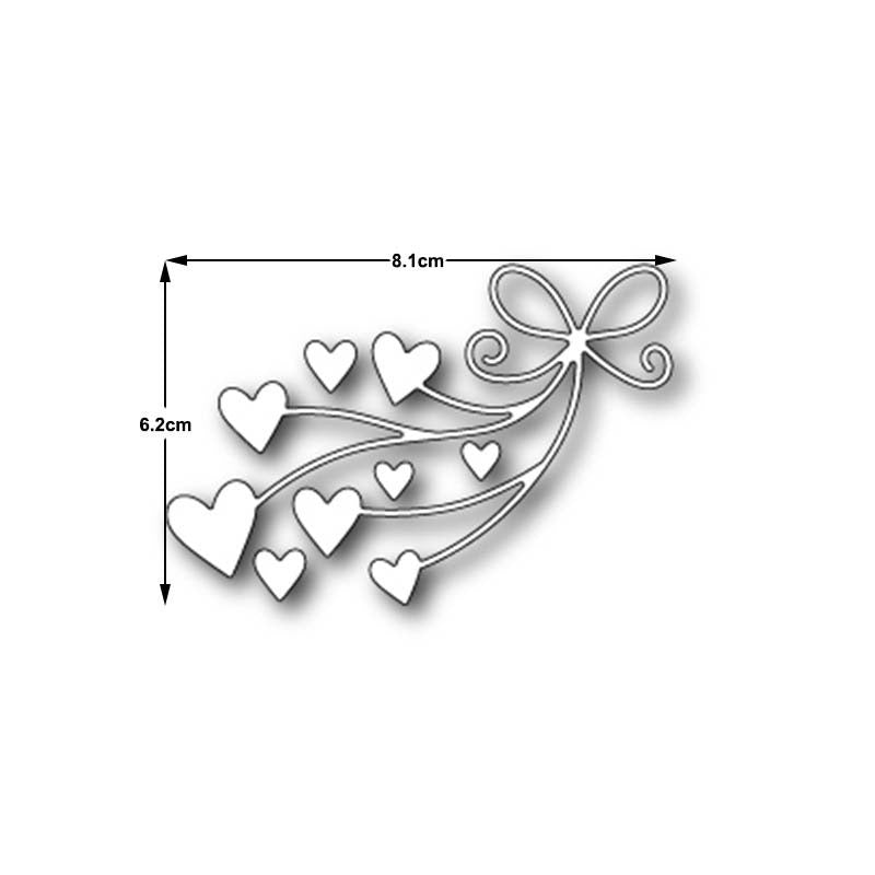 Heart Bow Metal Cutting Die, Bow Tie Stencil for Card Making