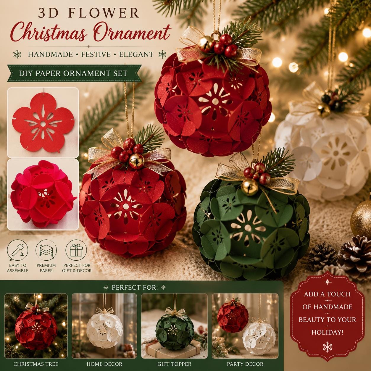 Flower Ball Metal Cutting Die for Cards and Scrapbooking