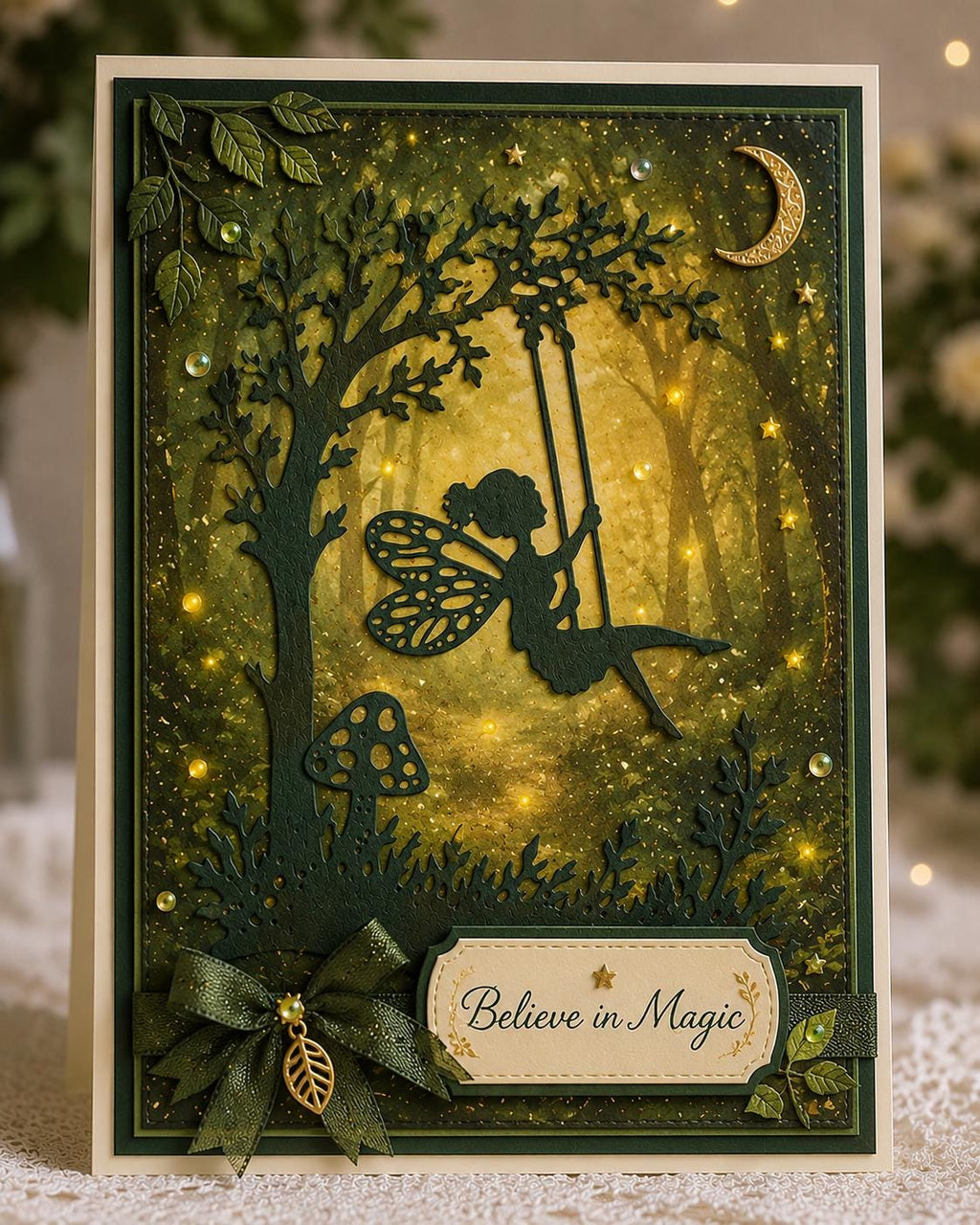 Fairy on Swing Metal Cutting Die for Cards and Scrapbooks