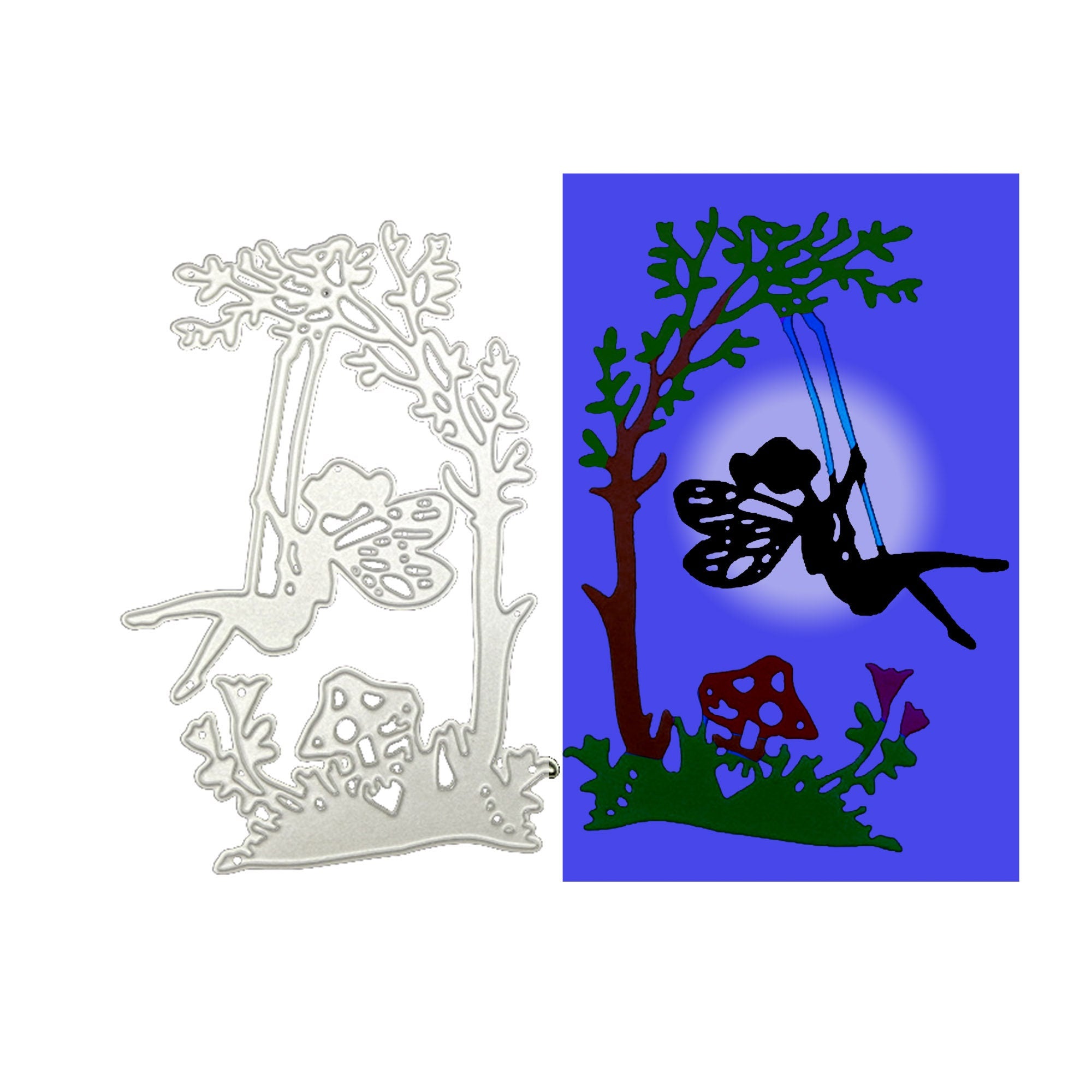 Fairy on Swing Metal Cutting Die for Cards and Scrapbooks