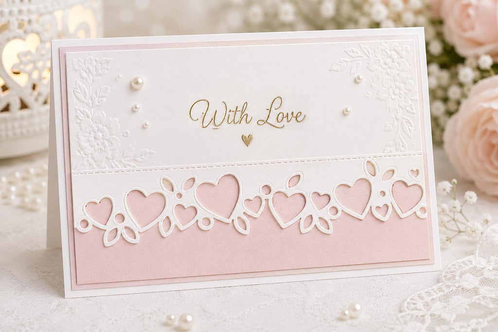 Heart Strip Metal Cutting Die, Love Border Stencil for Cards