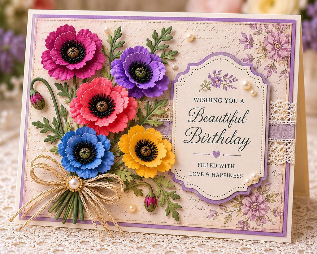 Flower Metal Cutting Die, Floral Stencil for Scrapbook Cards