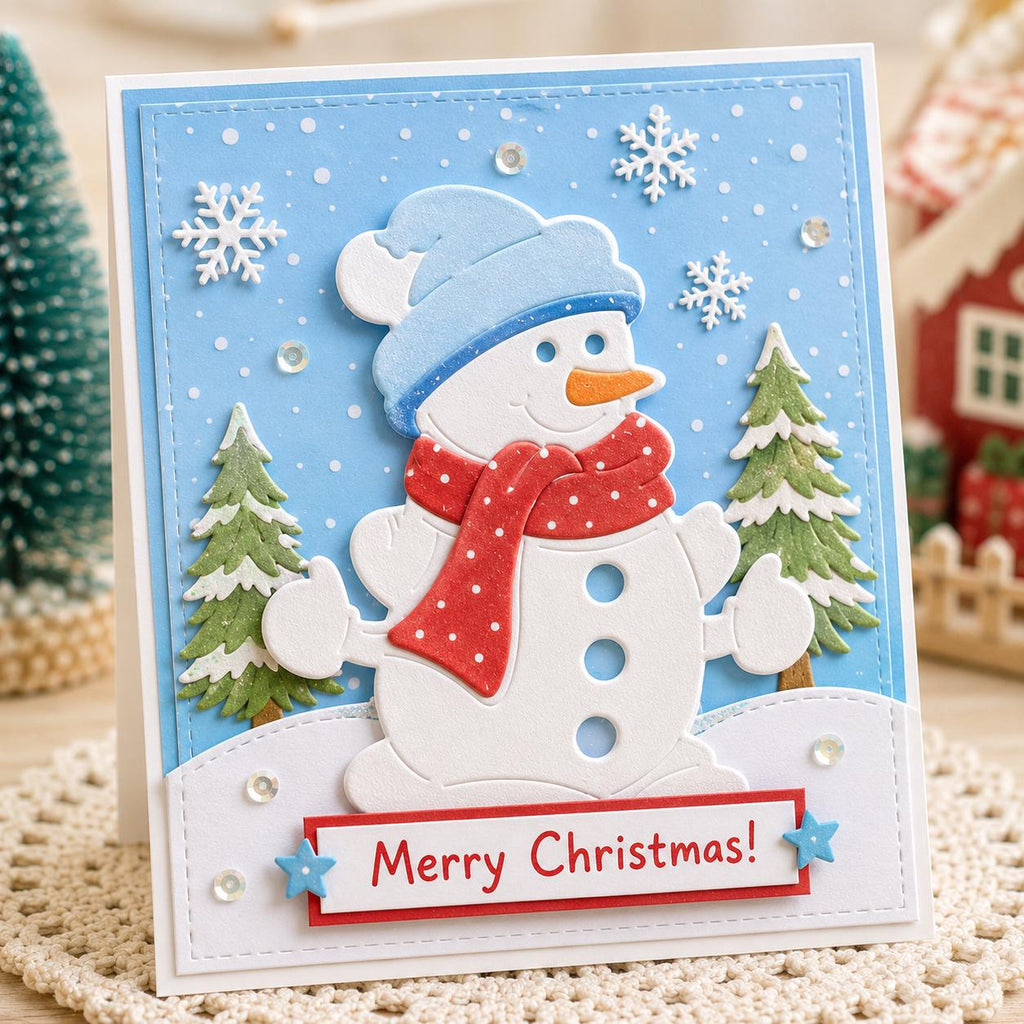 Snowman Metal Cutting Die, Christmas Stencil for Scrapbook Cards