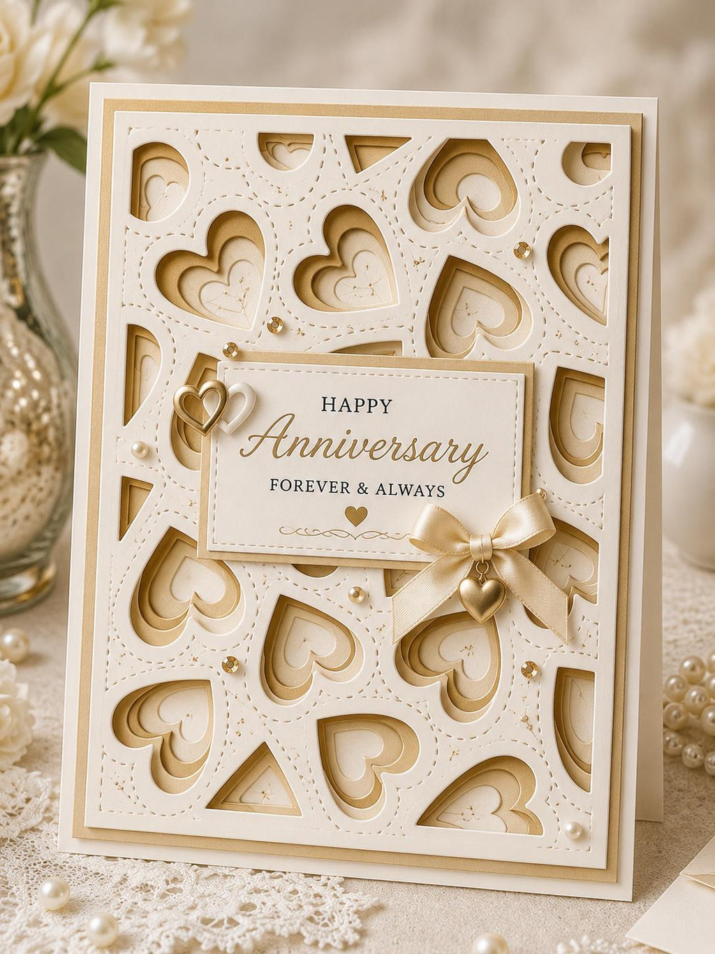 Layered Hearts Die Cut Set, Metal Embossing Template (3 Sheets)