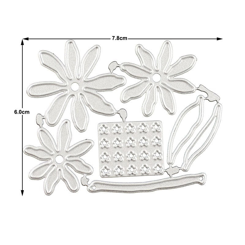 Daisy Flower Die Cut, Scrapbooking Card Making Stencil