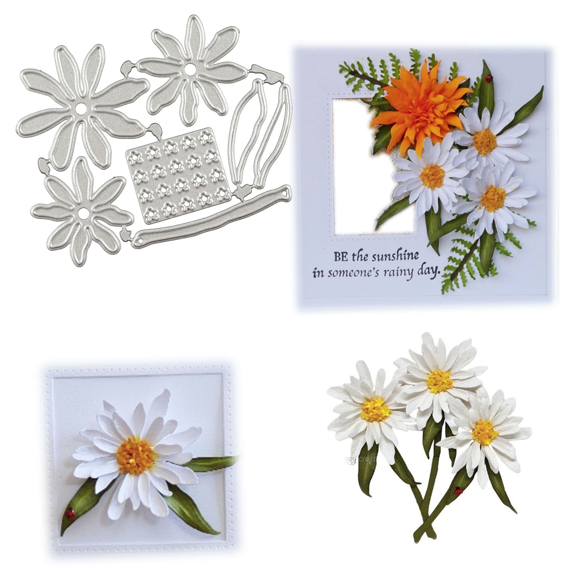 Daisy Flower Die Cut, Scrapbooking Card Making Stencil