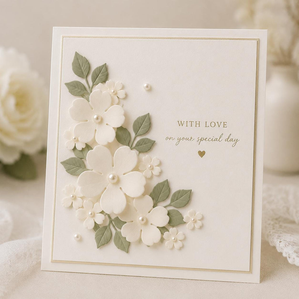 Flower & Leaf Metal Die Cut, Scrapbooking Stencil