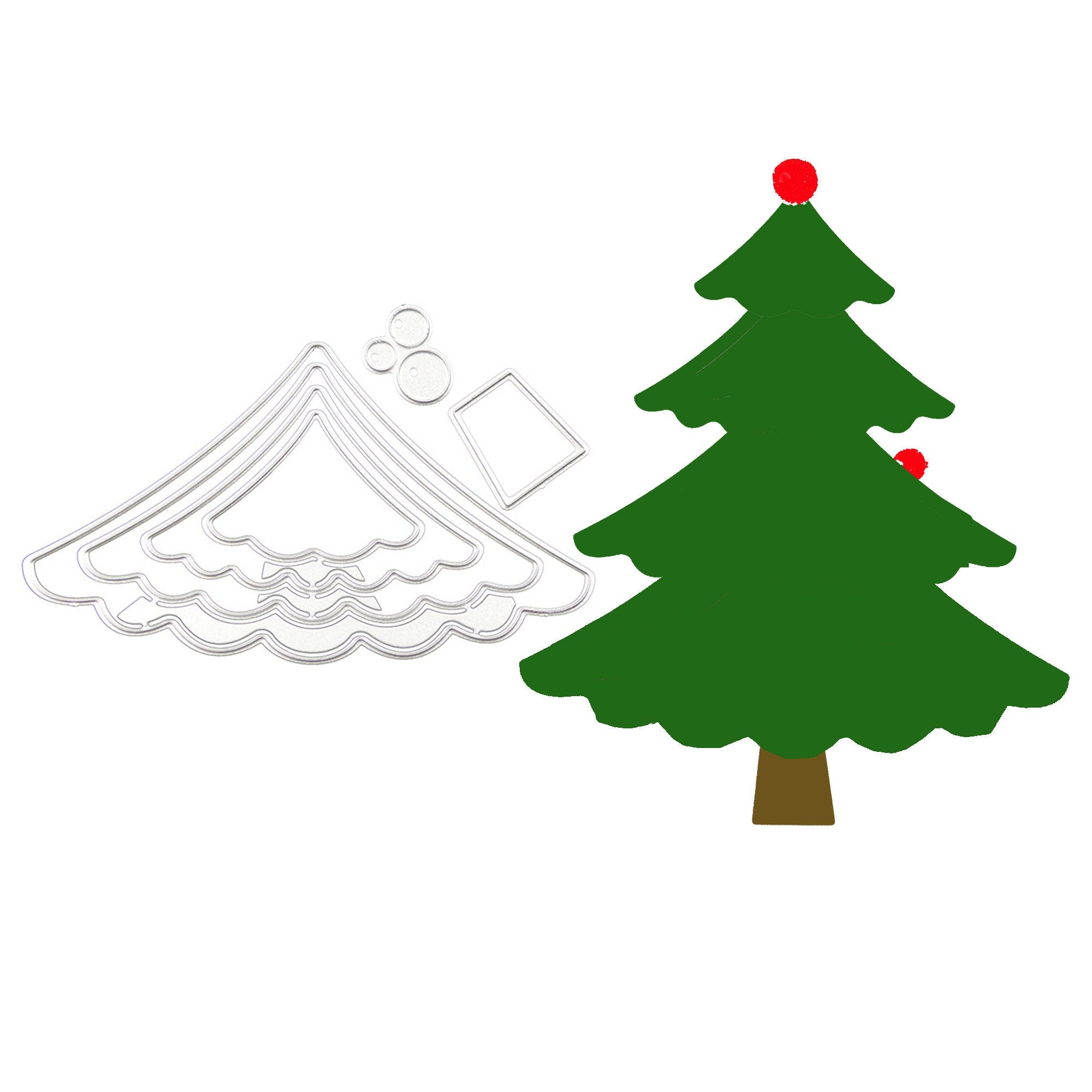 Christmas Tree Metal Cutting Die, Holiday Stencil for Scrapbook Cards