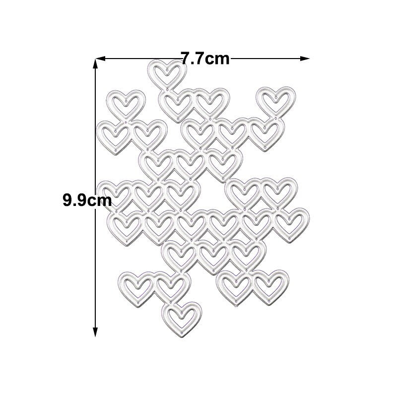 Heart Bundle Metal Cutting Die, Background Stencil for Cards
