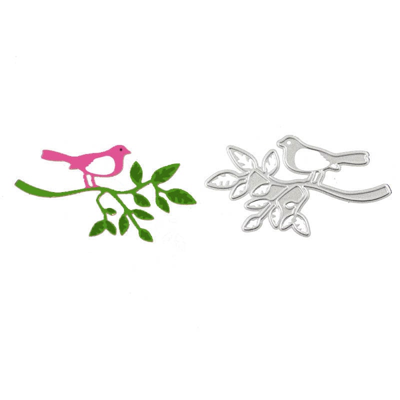 Bird on Branch Die Cut: Carbon Steel Template for Scrapbooking