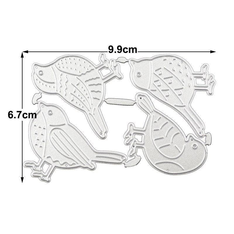 4 Birds Metal Die Cut, DIY Scrapbooking Stencil