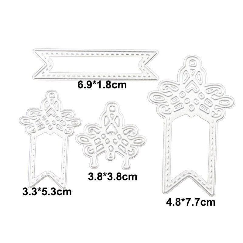 4 Bookmark Metal Cutting Dies for Cards and Crafts