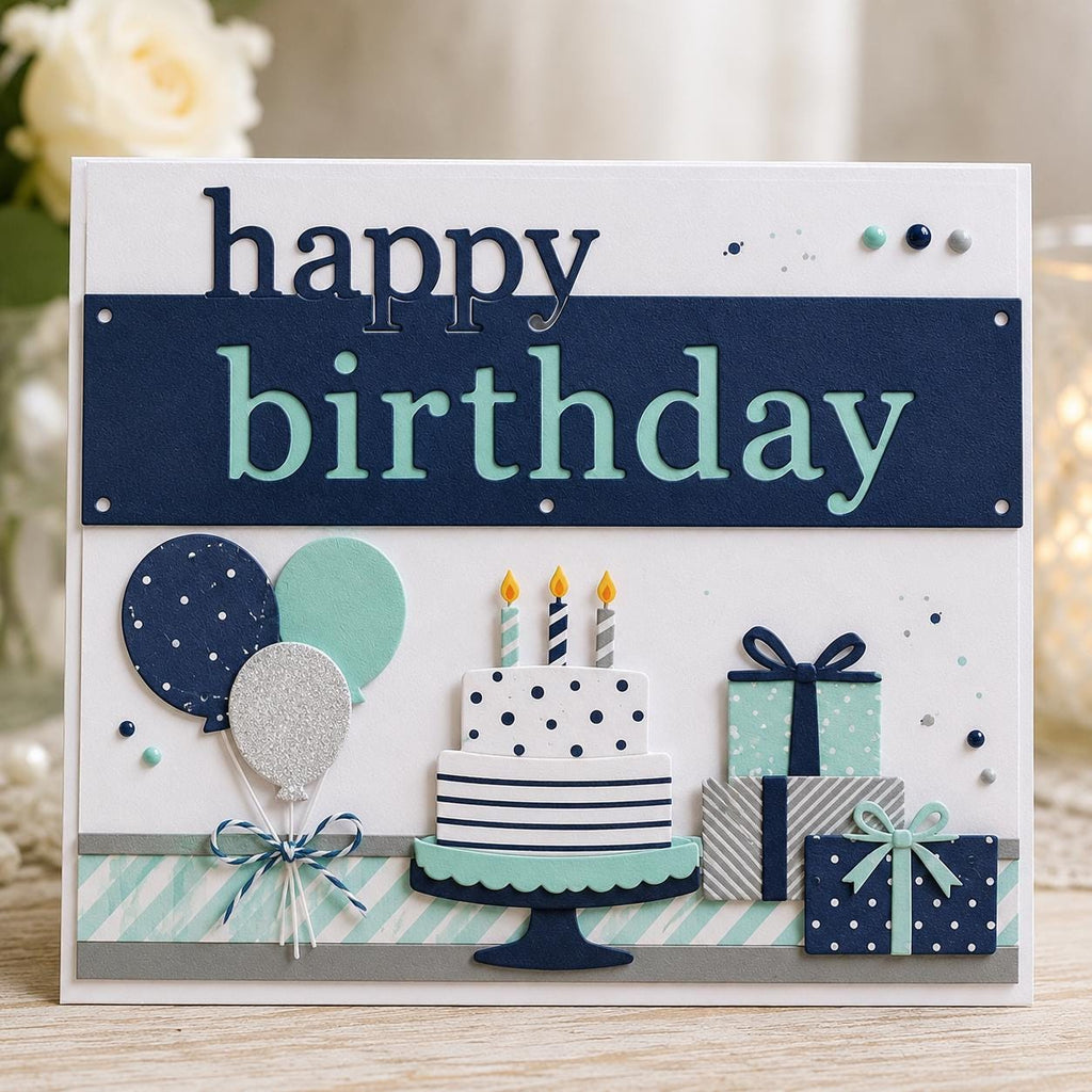Happy Birthday Border Metal Cutting Die for Cards