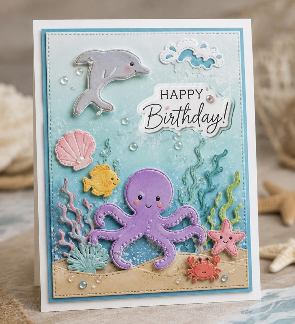 Sea Life Metal Cutting Die Set for Ocean Cards and Crafts