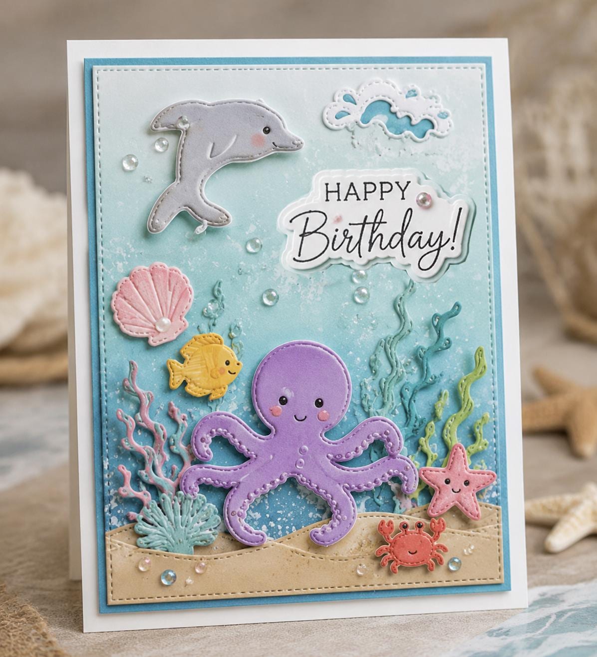 Sea Life Metal Cutting Die Set for Ocean Cards and Crafts