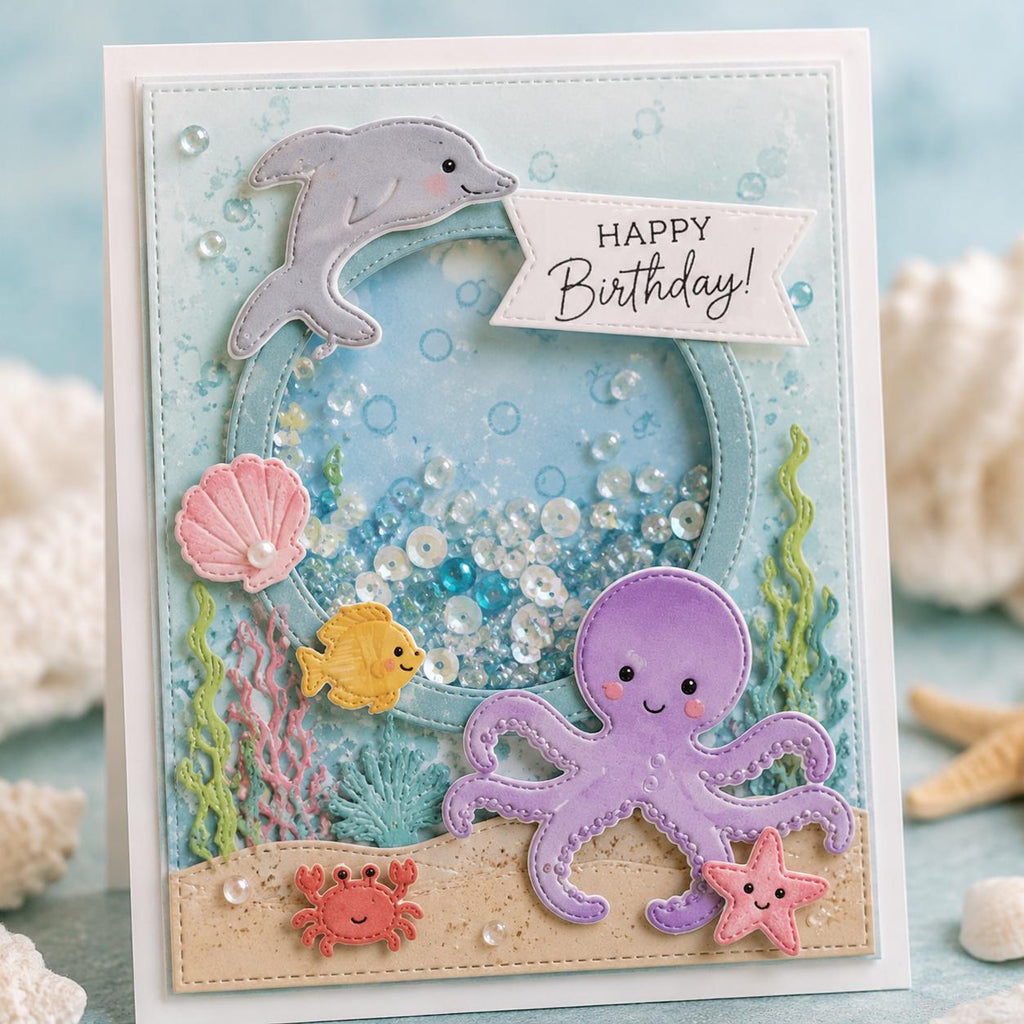 Sea Life Metal Cutting Die Set for Ocean Cards and Crafts
