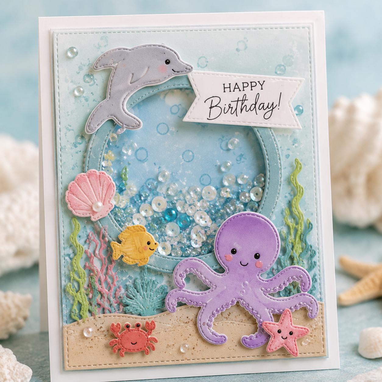 Sea Life Metal Cutting Die Set for Ocean Cards and Crafts