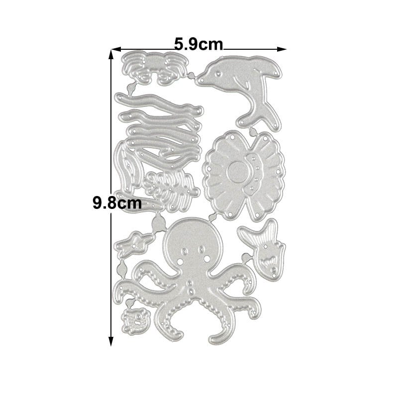 Sea Life Metal Cutting Die Set for Ocean Cards and Crafts