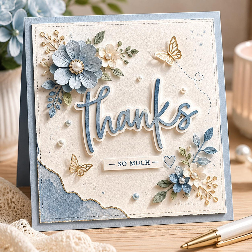 Thanks Shadow Metal Die Cut, DIY Card Making