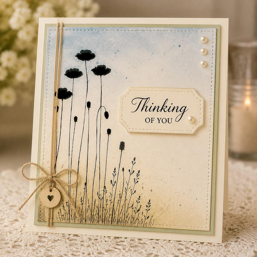 Grass and Plants Clear Stamp Set, Botanical Background for Cards