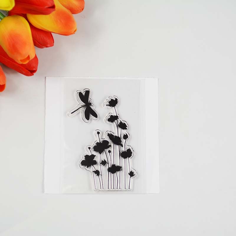Grass and Plants Clear Stamp Set, Botanical Background for Cards