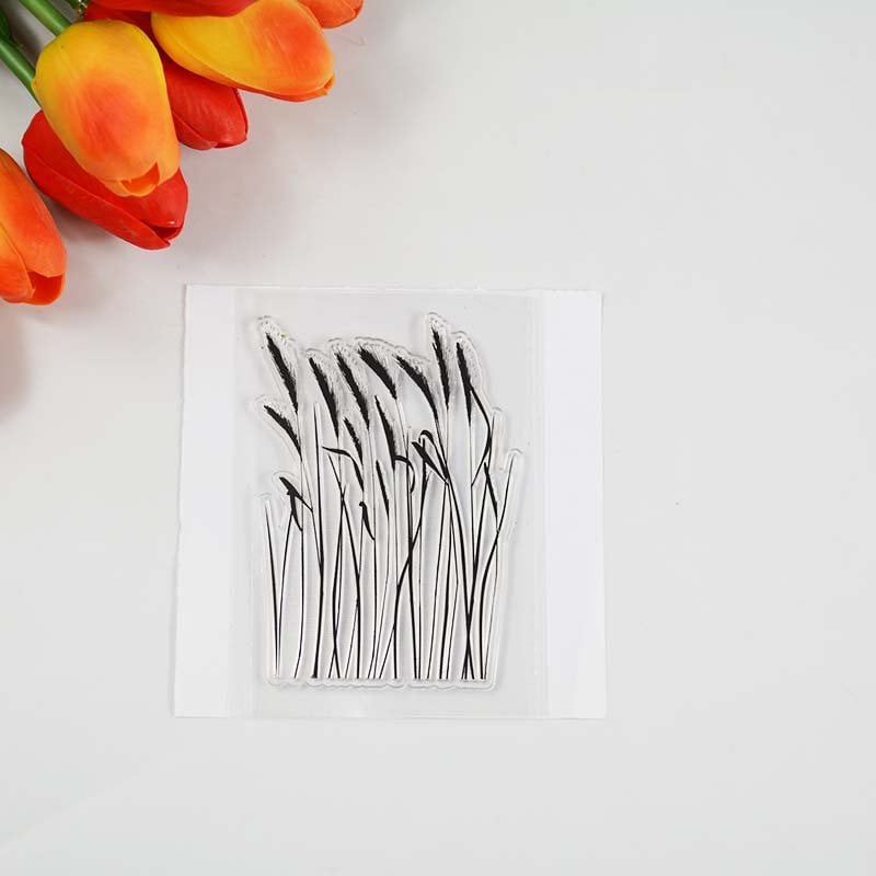 Grass and Plants Clear Stamp Set, Botanical Background for Cards