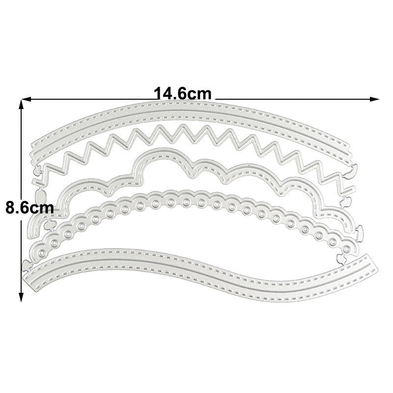 Edge Borders Metal Cutting Dies, Scrapbooking Stencils (5 Strips)