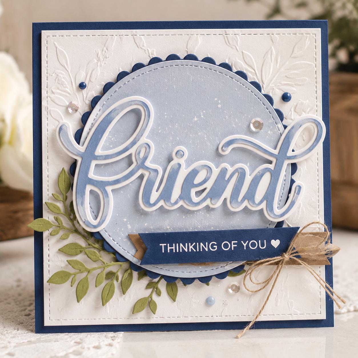 Friends with Shadow Metal Die Cut, DIY Scrapbooking
