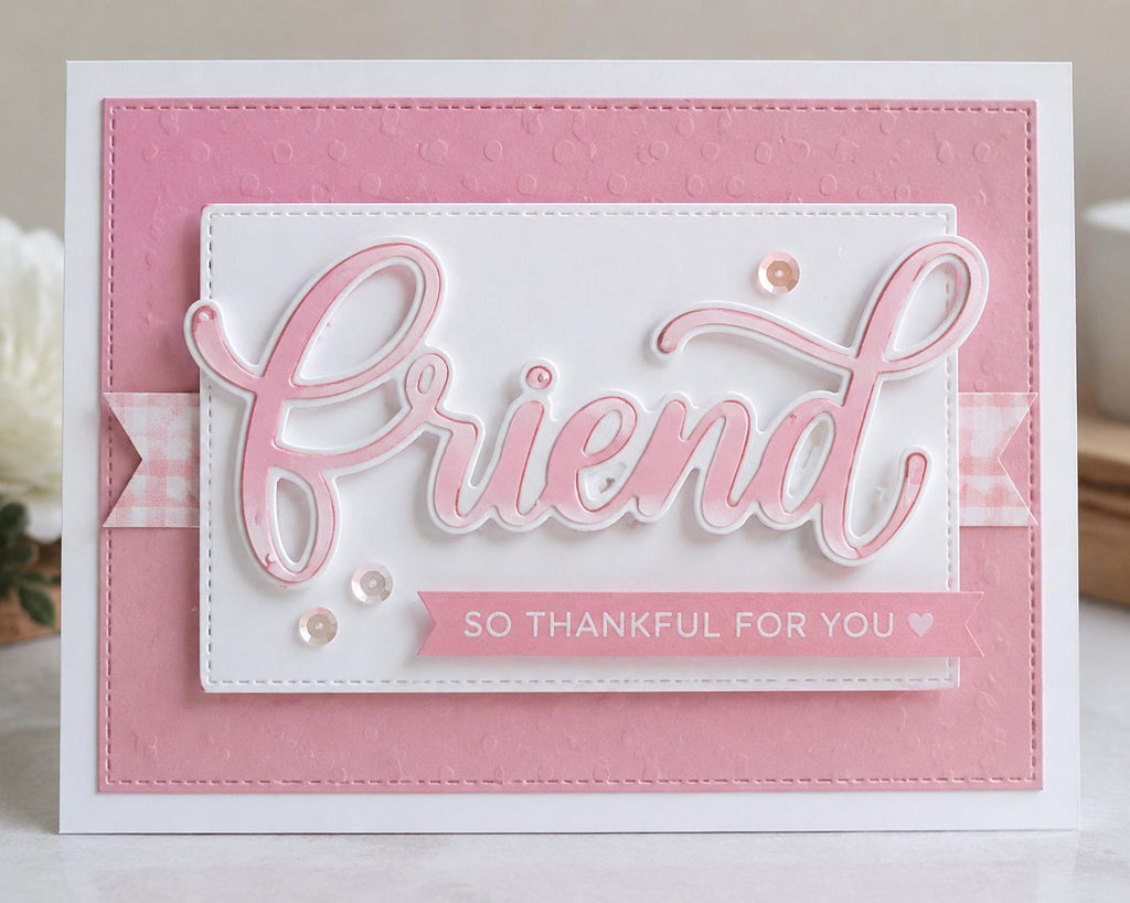 Friends with Shadow Metal Die Cut, DIY Scrapbooking