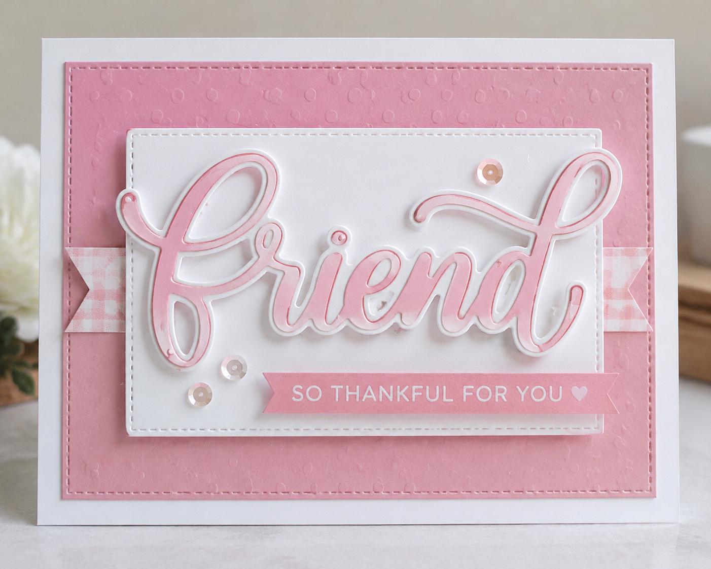 Friends with Shadow Metal Die Cut, DIY Scrapbooking