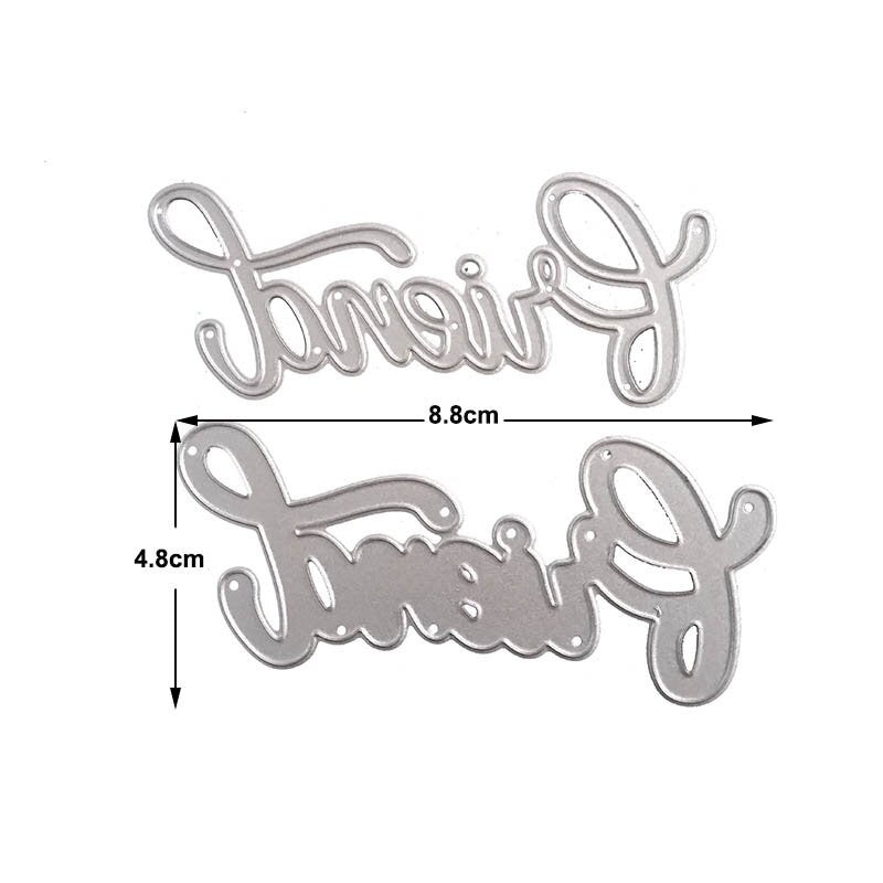 Friends with Shadow Metal Die Cut, DIY Scrapbooking