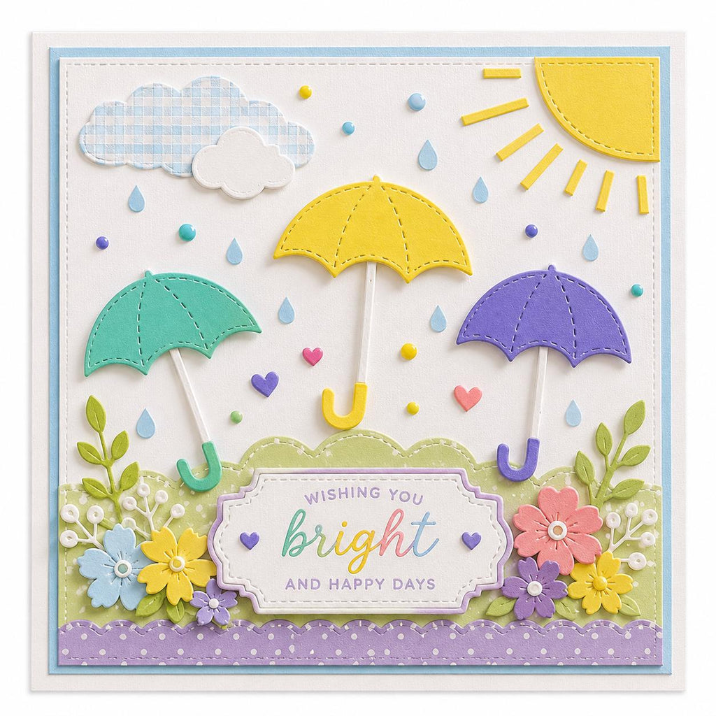 Umbrella Metal Cutting Die, Rainy Day Stencil for Cards