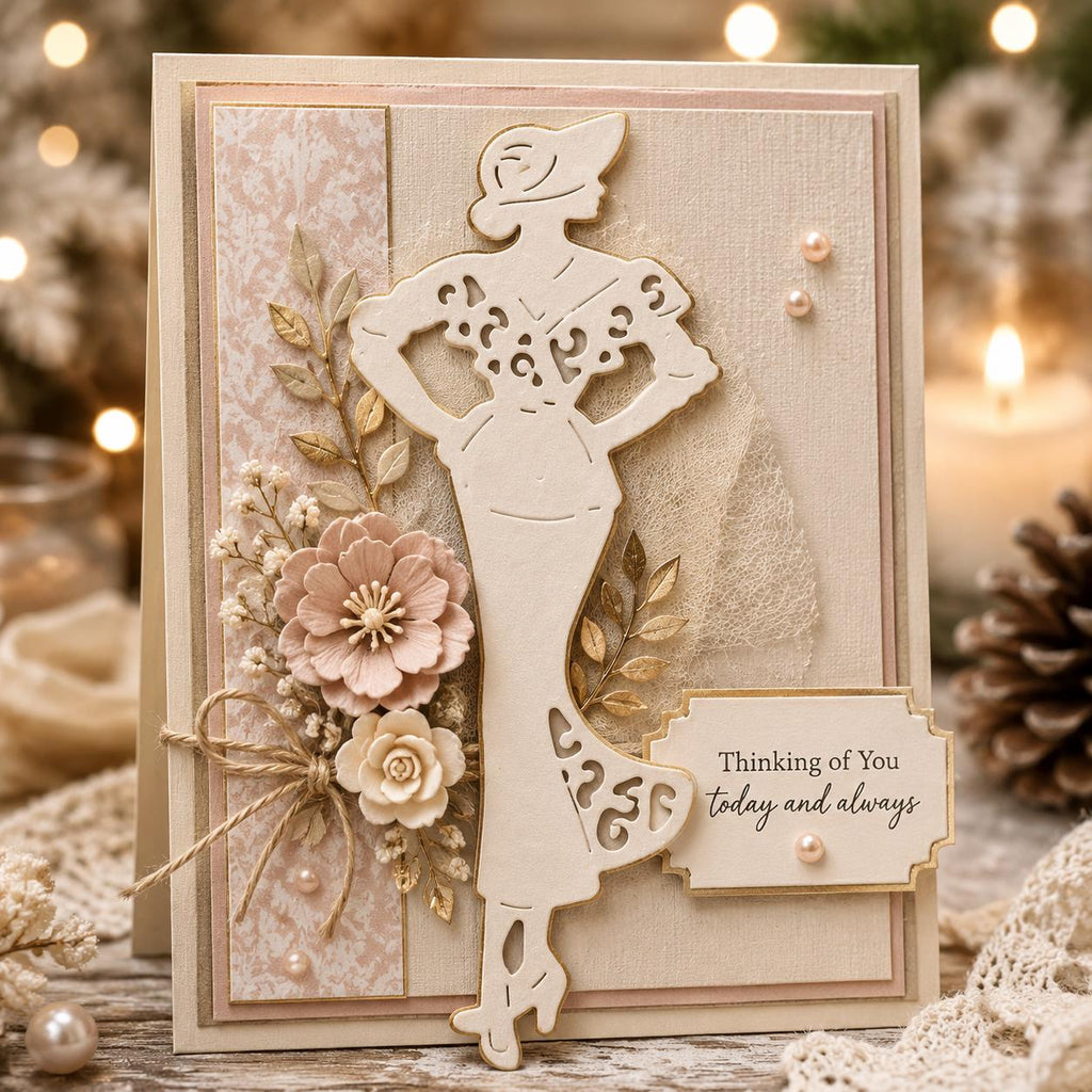 Woman Silhouette Metal Cutting Die for Cards and Crafts