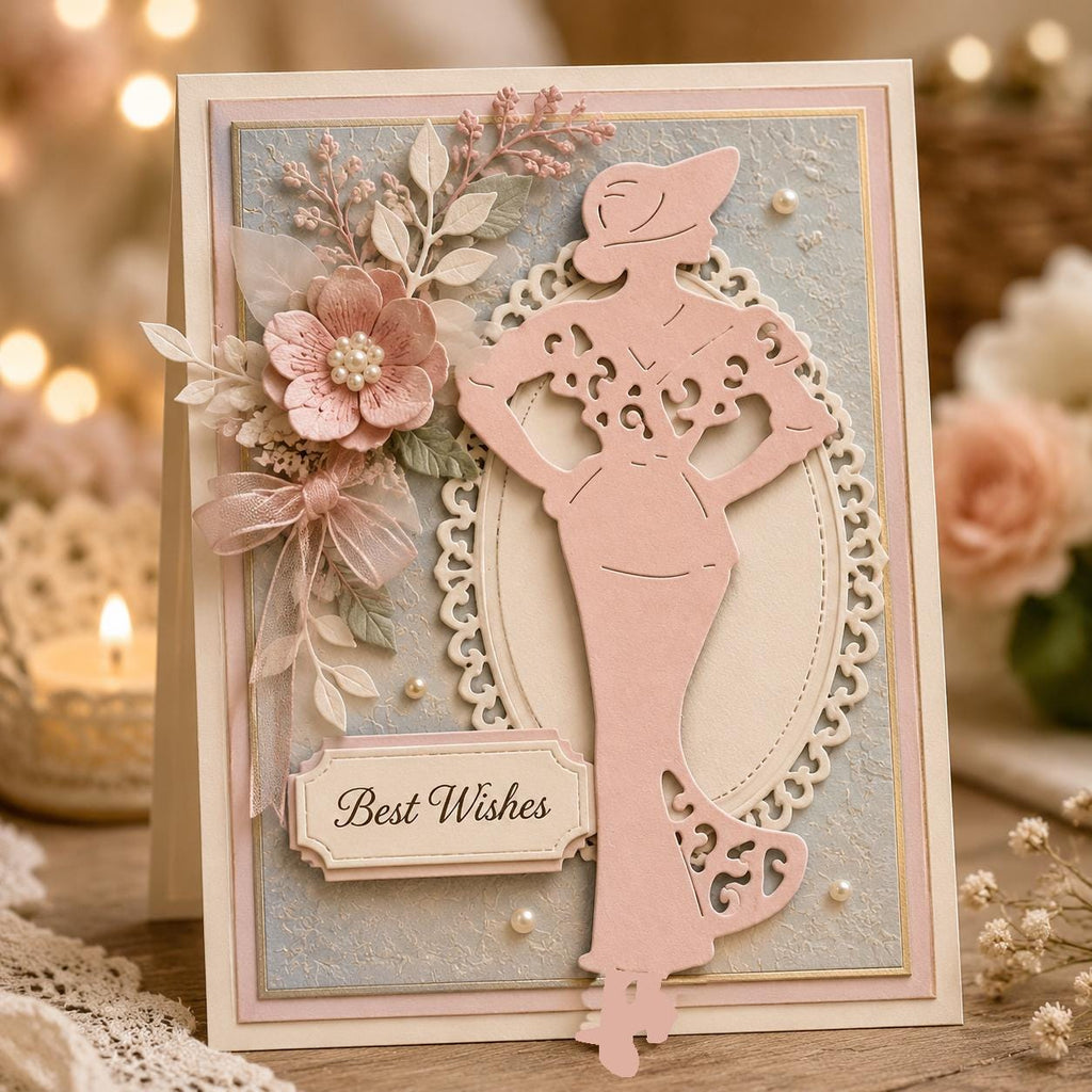 Woman Silhouette Metal Cutting Die for Cards and Crafts