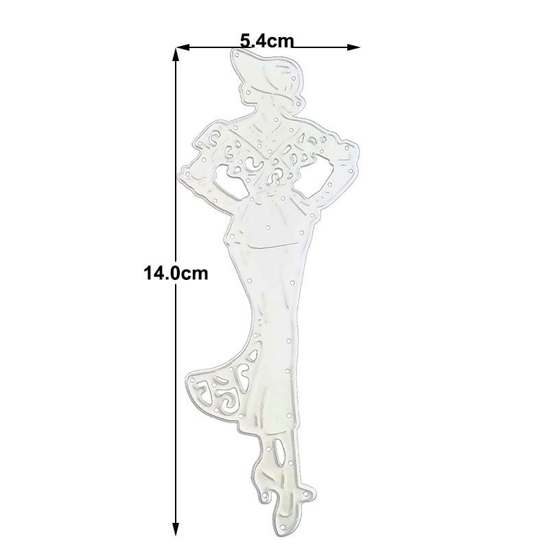Woman Silhouette Metal Cutting Die for Cards and Crafts