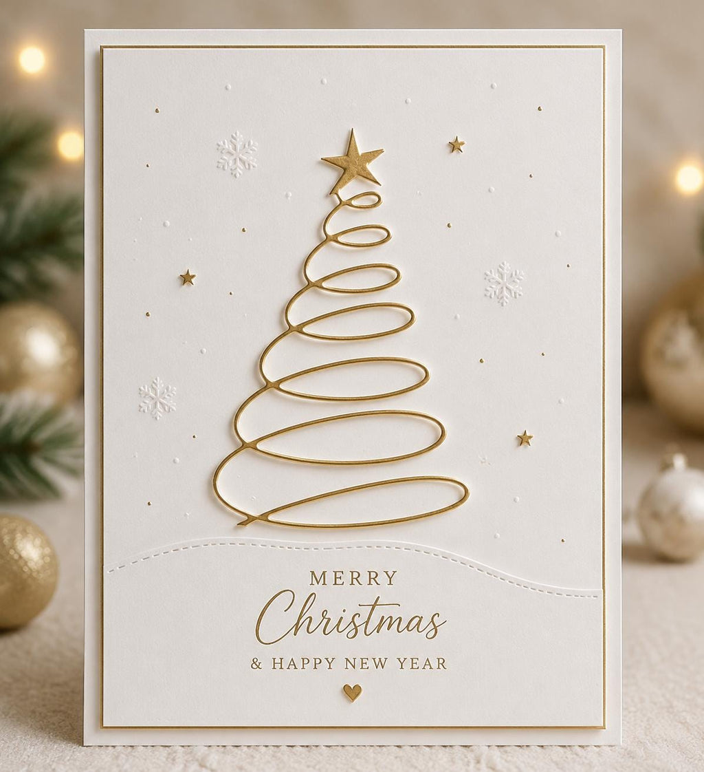 Christmas Tree Metal Cutting Die, Line Art Stencil for Cards