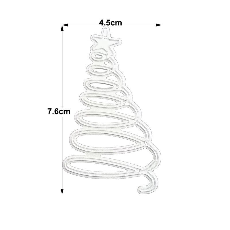 Christmas Tree Metal Cutting Die, Line Art Stencil for Cards