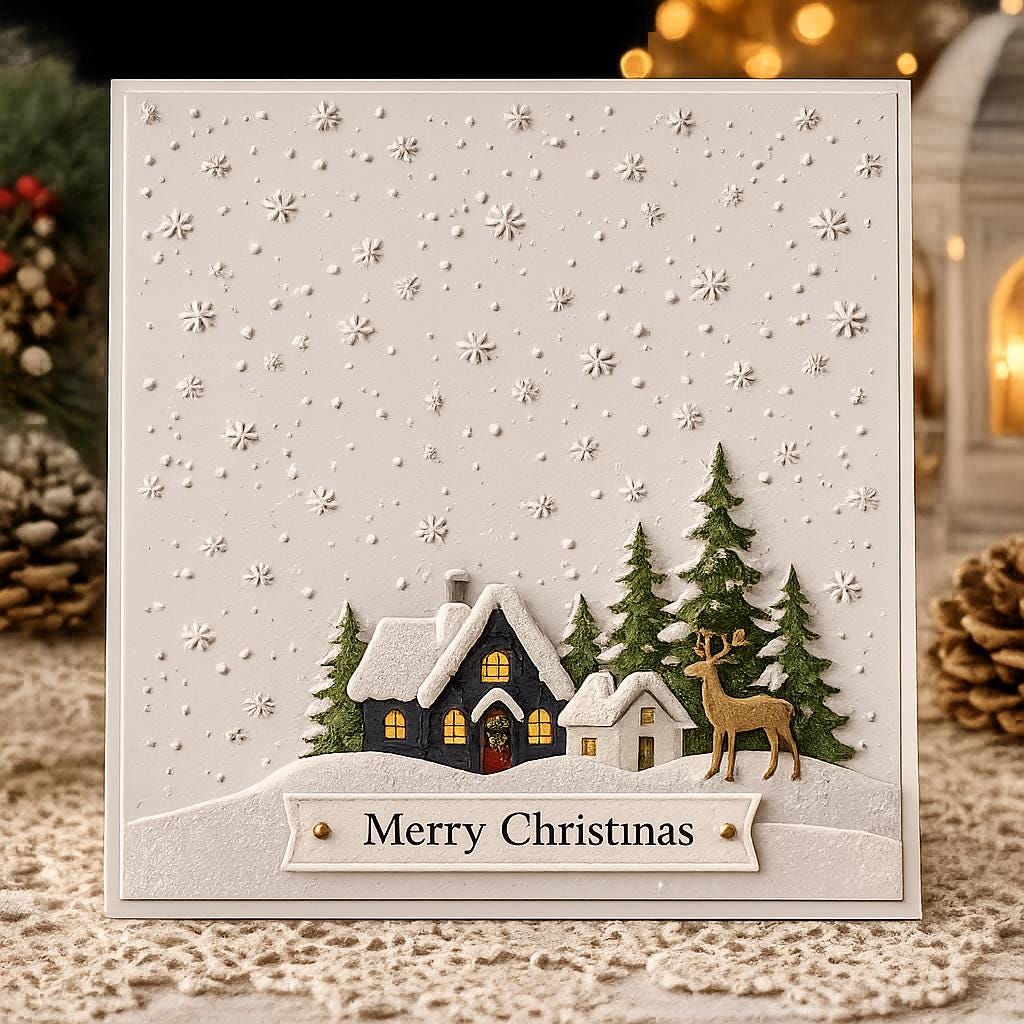 All-over Star Scatter Embossing Folder, Card Making Paper Crafts (15x15cm)