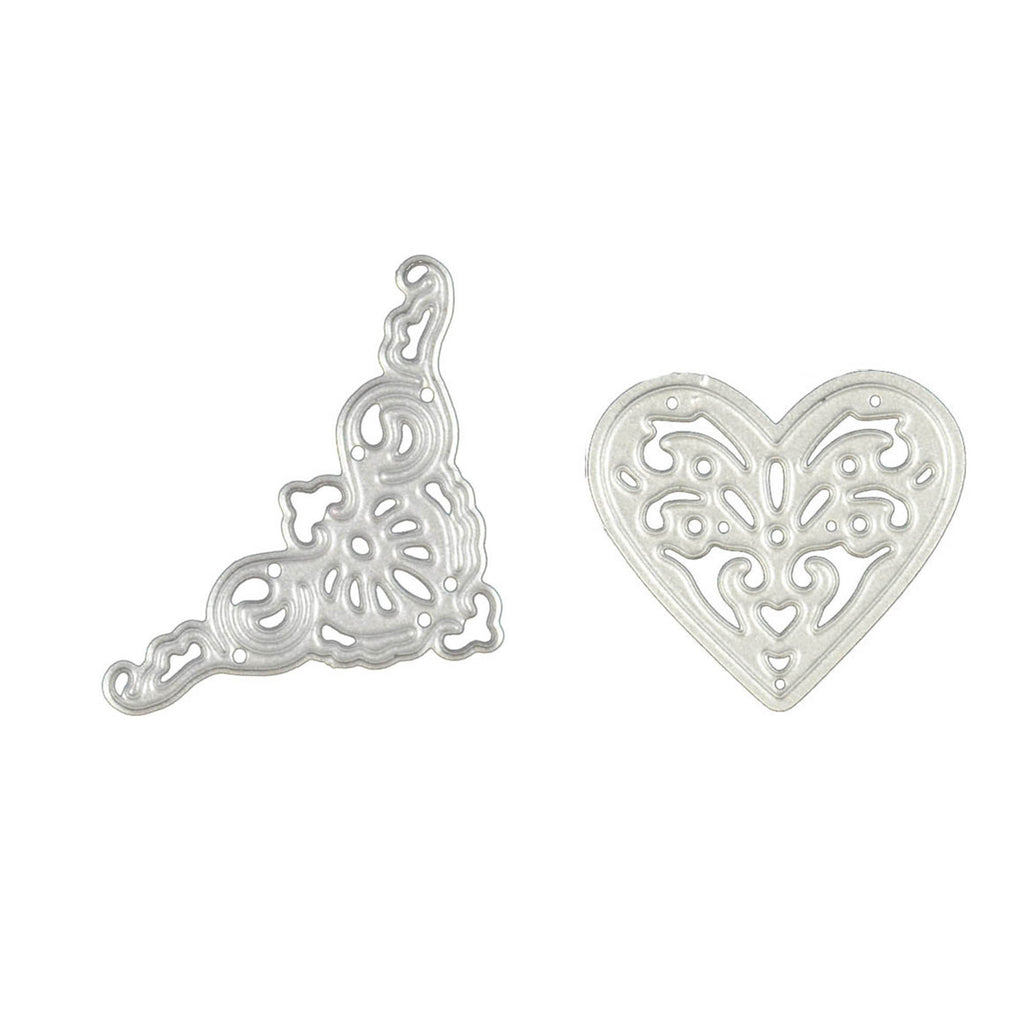 Heart and Corner Metal Cutting Die Set for Cards