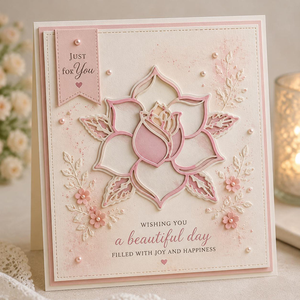 Rose Bud Metal Cutting Die, Floral Stencil for Scrapbook Cards